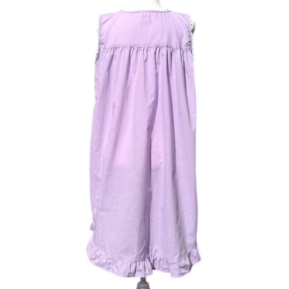 Vintage Cottagecore Nightgown XXL Lavender Embroidered Cotton Blend Sleep Dress - Picture 2 of 16